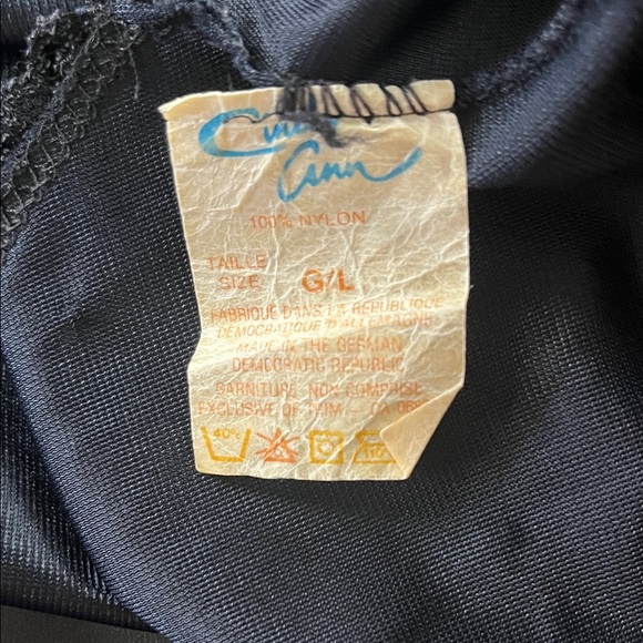 Vintage 80s West Germany Black Maxi Slip Dress – Lace Detail L - Picture 2 of 7